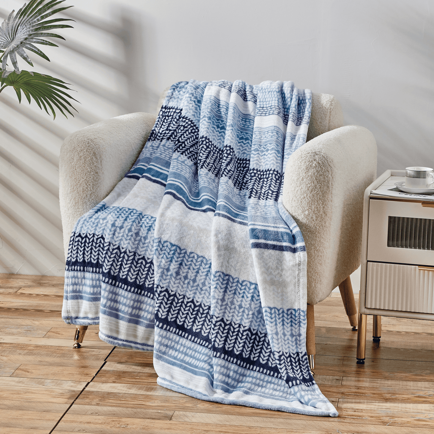 Elegant Comfort 50" x 70" Decorative Flannel Fleece Throw Blanket