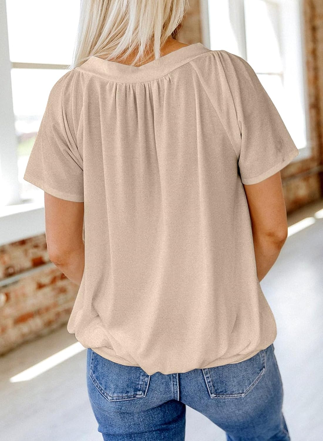 ✨Women's Casual Short Sleeve V Neck Basic T-shirts