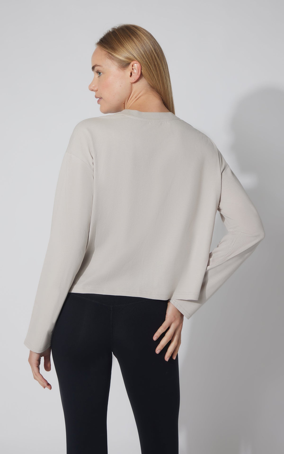 90 Degree by Reflex 2 PK Cotton Deluxe Boxy Long Sleeve Top