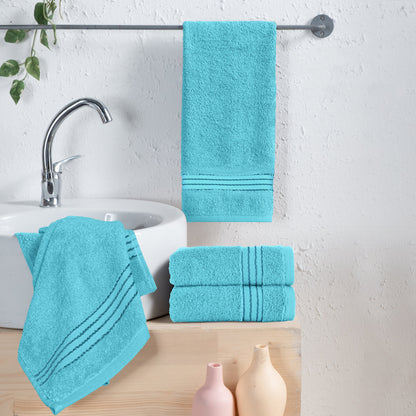 Elegant Comfort 4 Pack Premium Turkish Cotton Hand Towel Set, 16 x 28 inch