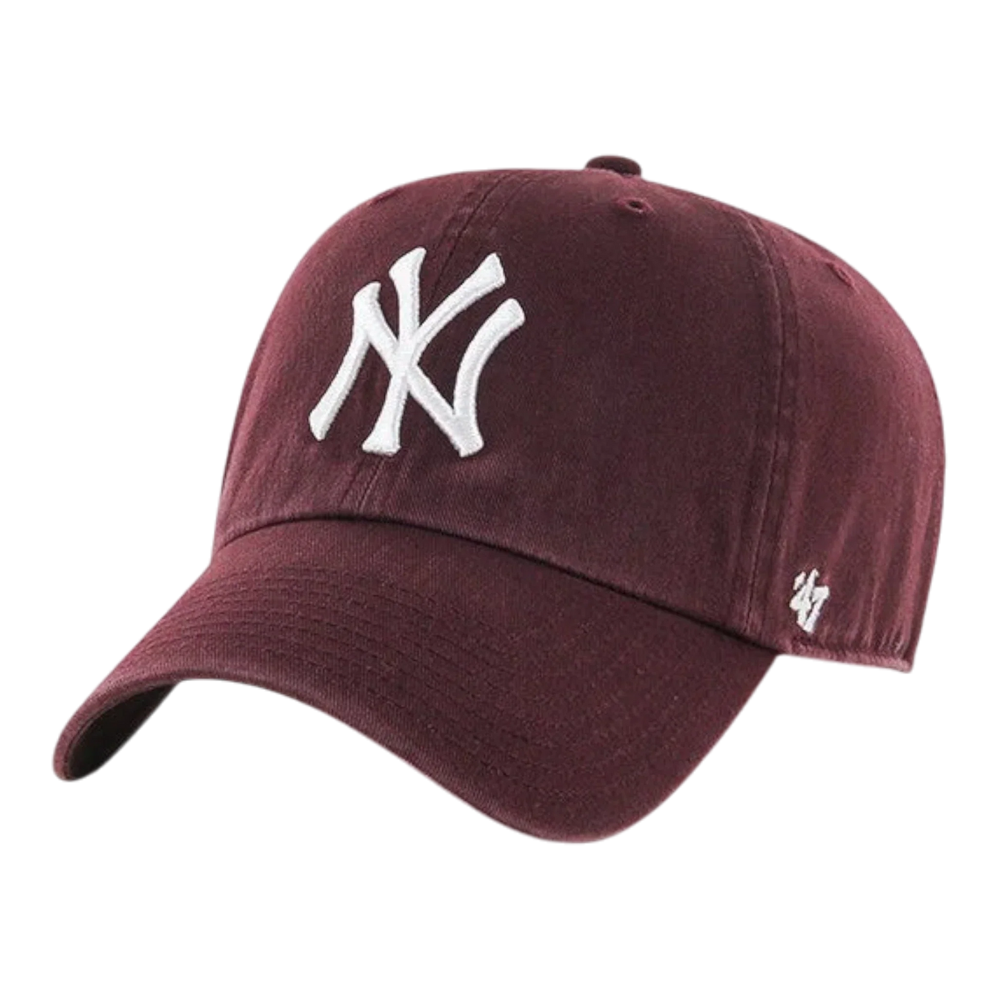 47 Brand Clean Up New York Yankees Strapback Hat — Dark Maroon Adjustable Cap
