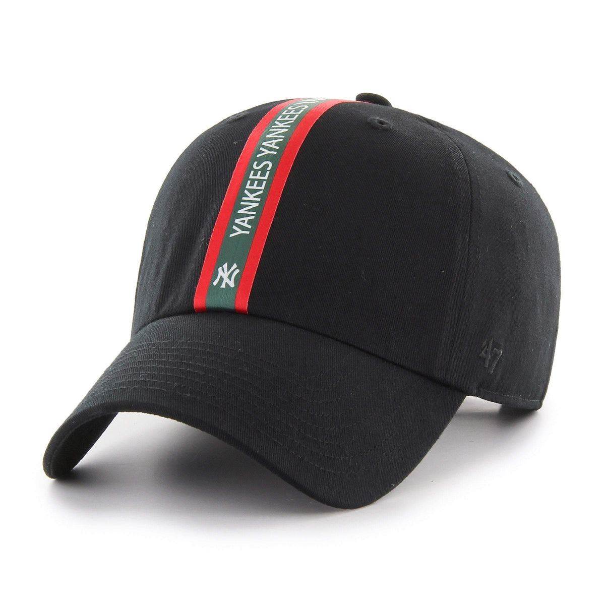 47 Brand Men's Ny Yankees Triple Stripe Clean Up Strapback Black/Green/Red