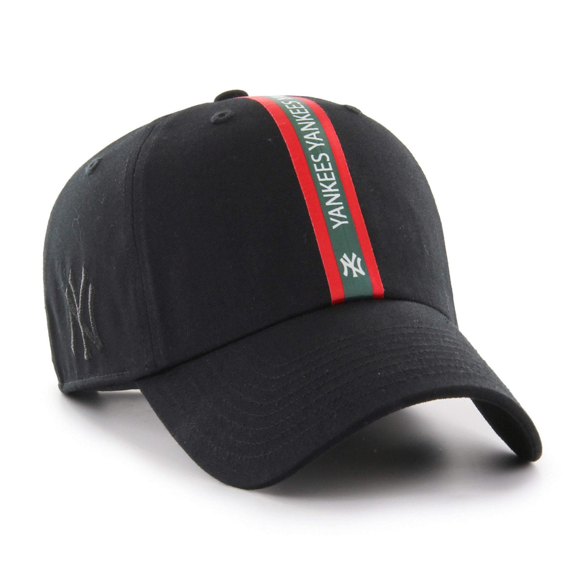 47 Brand Men's Ny Yankees Triple Stripe Clean Up Strapback Black/Green/Red
