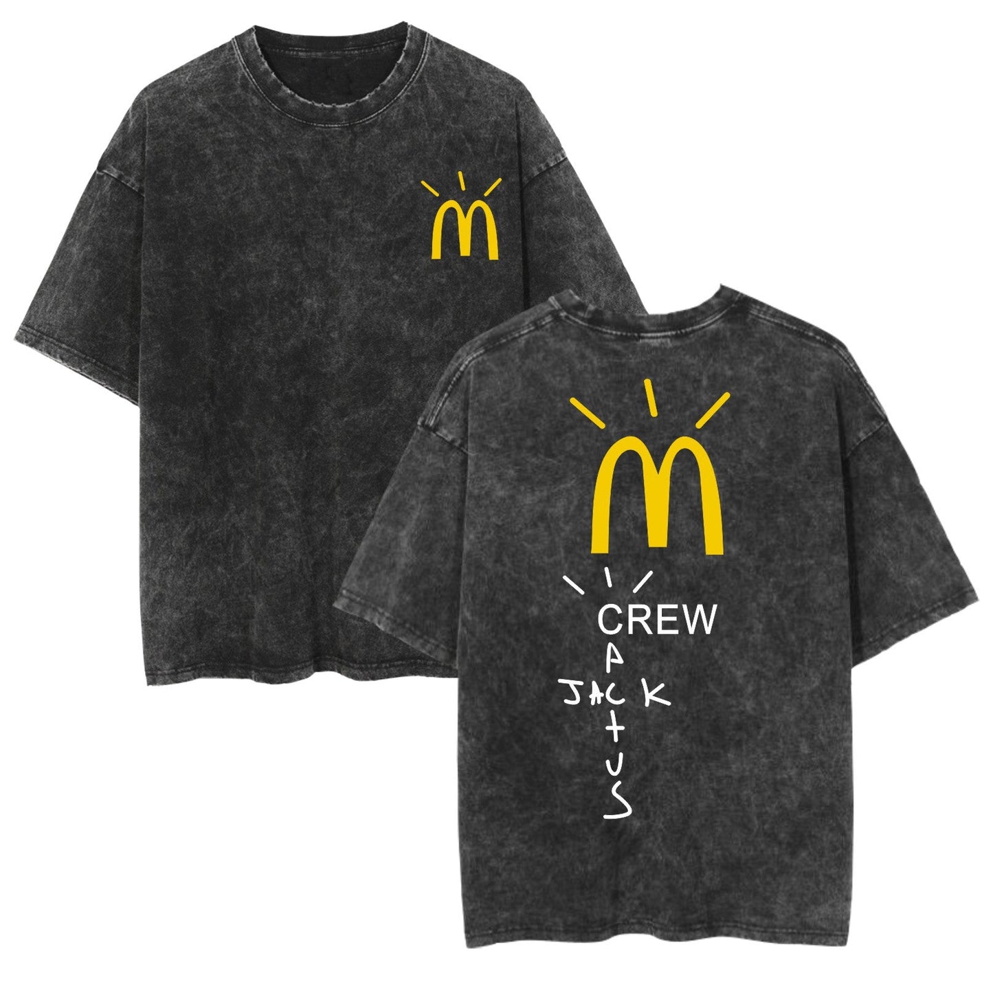 Rap Singer Washed Retro Short Sleeve Fan Commemorative T-Shirt