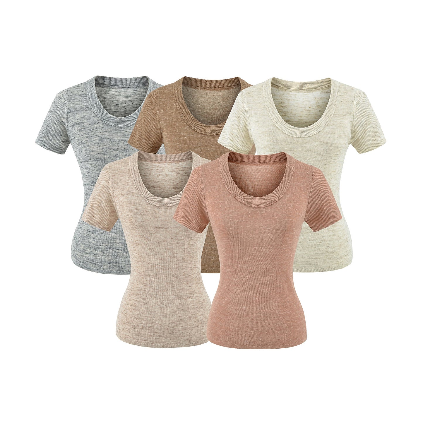 U-neck short sleeved top