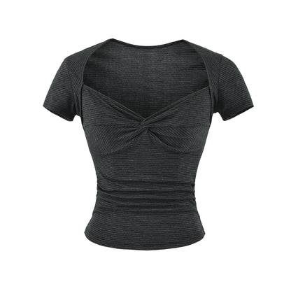 Square neck short sleeved T-shirt for women