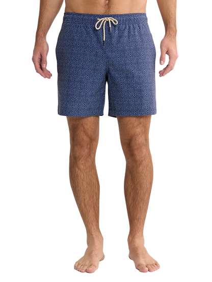 Fair Harbor Men's The Bayberry Swim Trunk Boardshorts - Navy Shibori