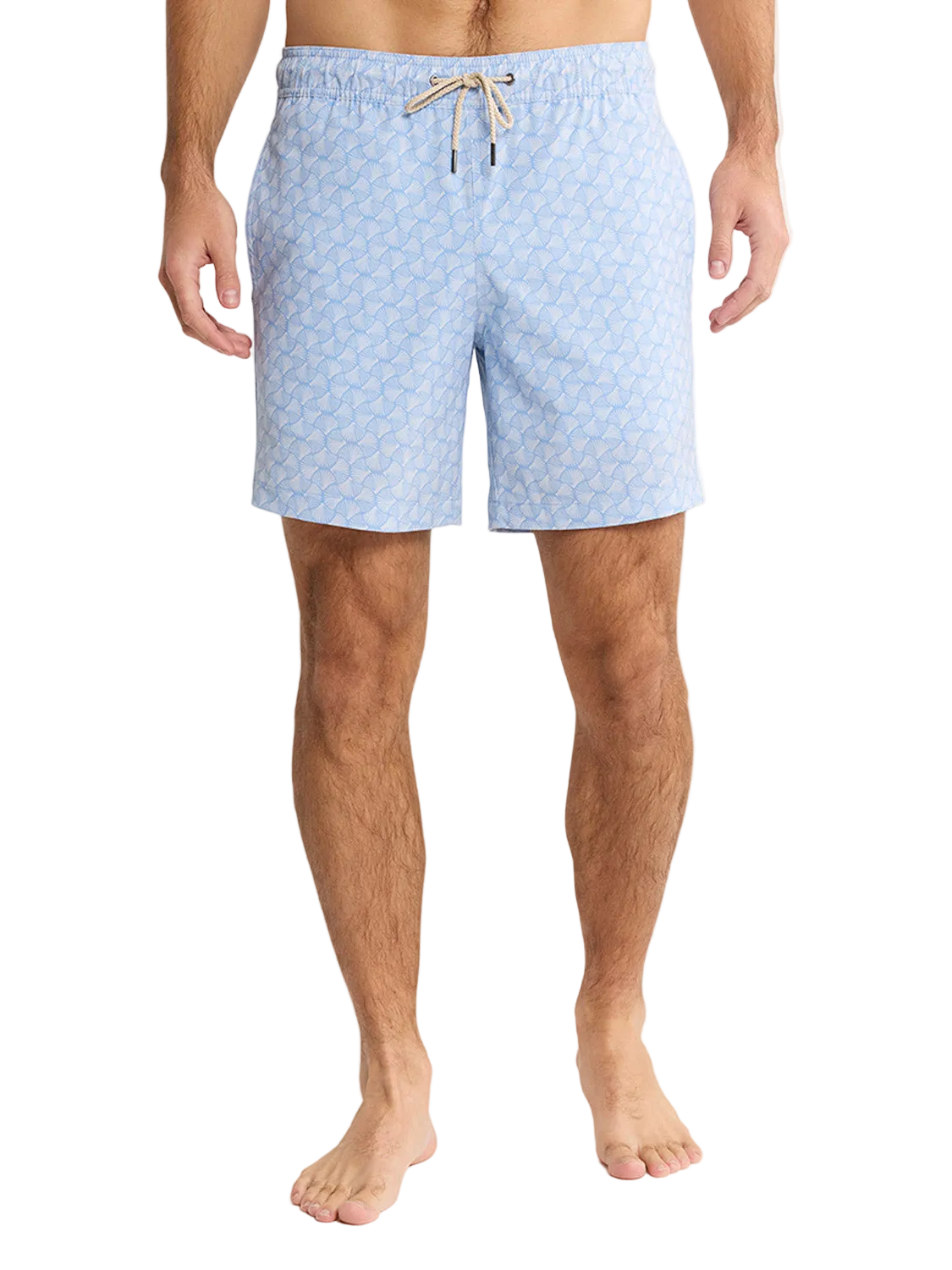 Fair Harbor Men's The Bayberry Swim Trunk Boardshorts - Sky Blue Shells