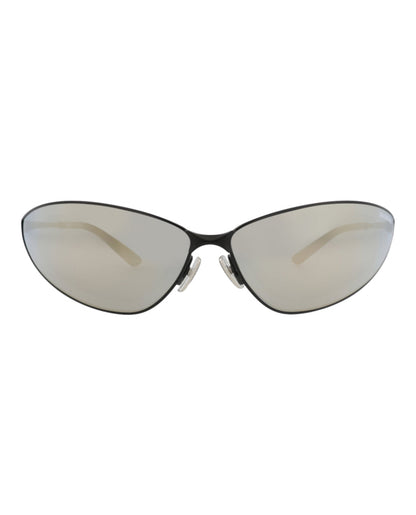 Balenciaga Shield-Frame Metal Sunglasses