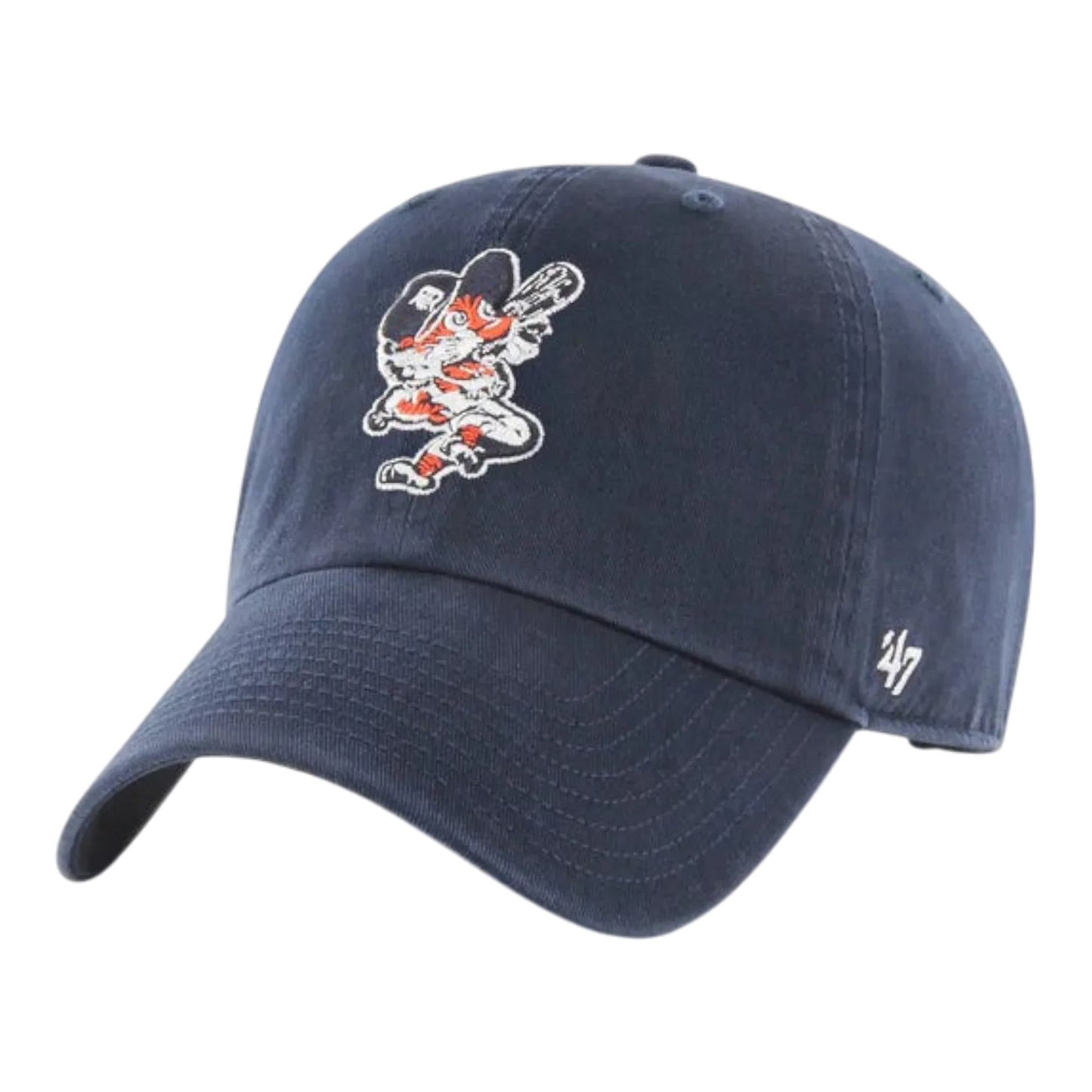 47 Brand Clean Up Detroit Tigers Cooperstown Strapback Hat — Navy Adjustable Cap