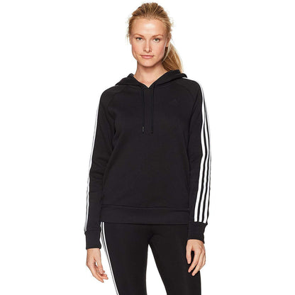 adidas Women's Essential Cotton Fleece 3 Stripe Pullover Hoody