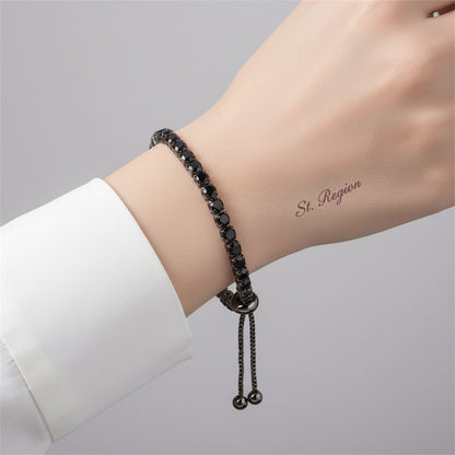 Black Cubic Zirconia Adjustable Link Bracelet