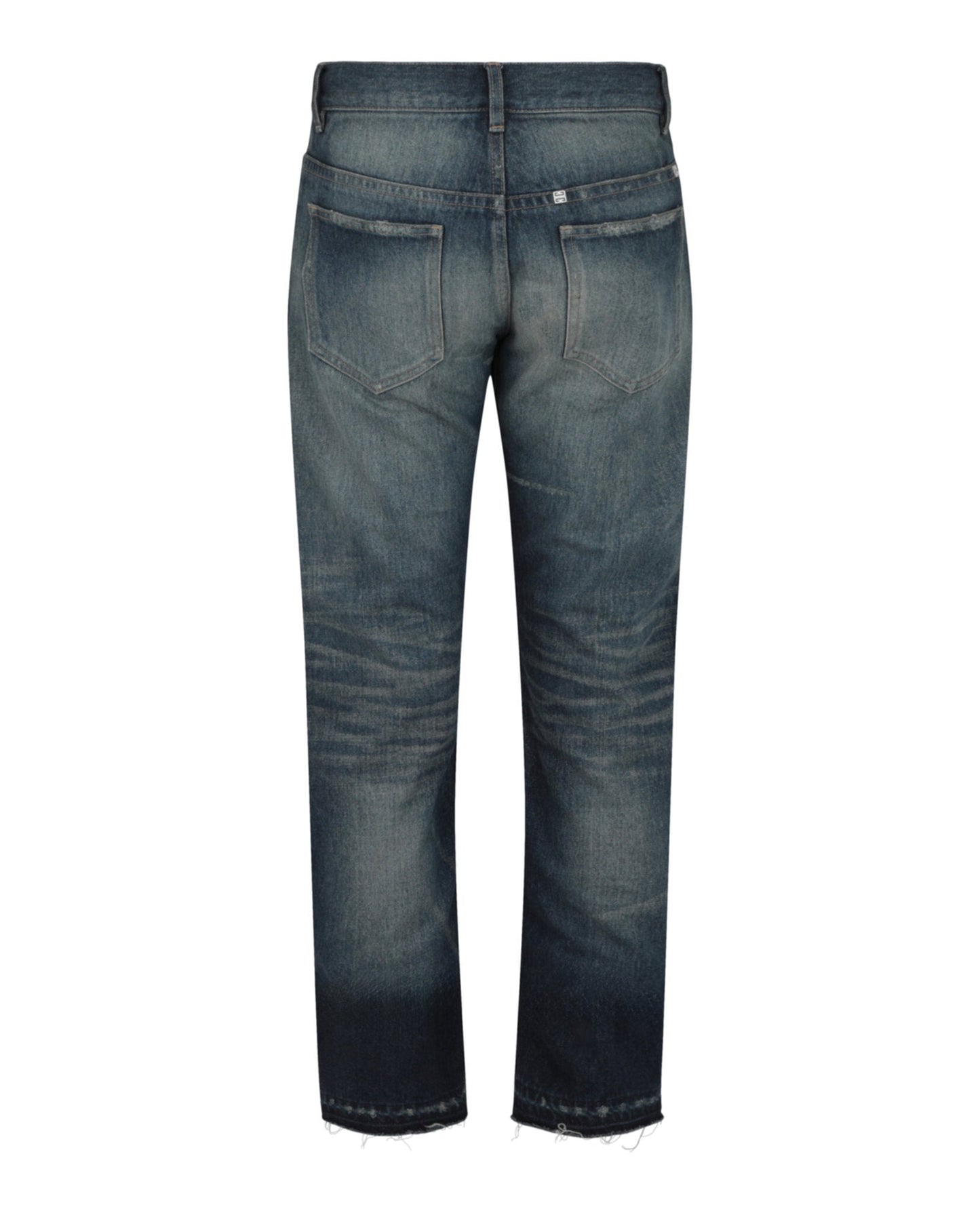 Givenchy Distressed Straight Fit 5 Pocket Jeans