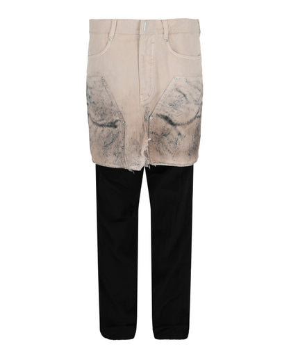 Givenchy Layered Tracksuit Pants With Destroyed Carpenter Jeans