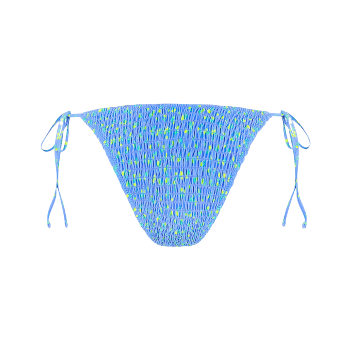 Kulani Kinis Shirred Dipped Cheeky Tie Bikini Bottom - Lemon Bloom - FINAL SALE