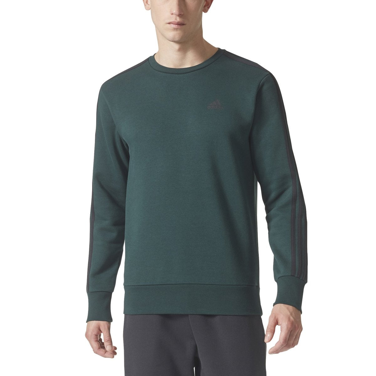adidas Men's Essential 3S Crew Sweatshirt