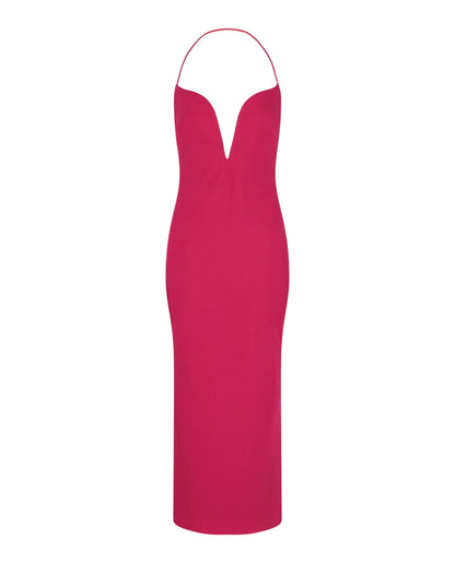 Givenchy Plunging Halter Midi Dress