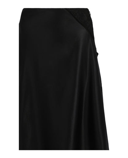Givenchy Lace Insert Asymmetric Silk Midi Skirt