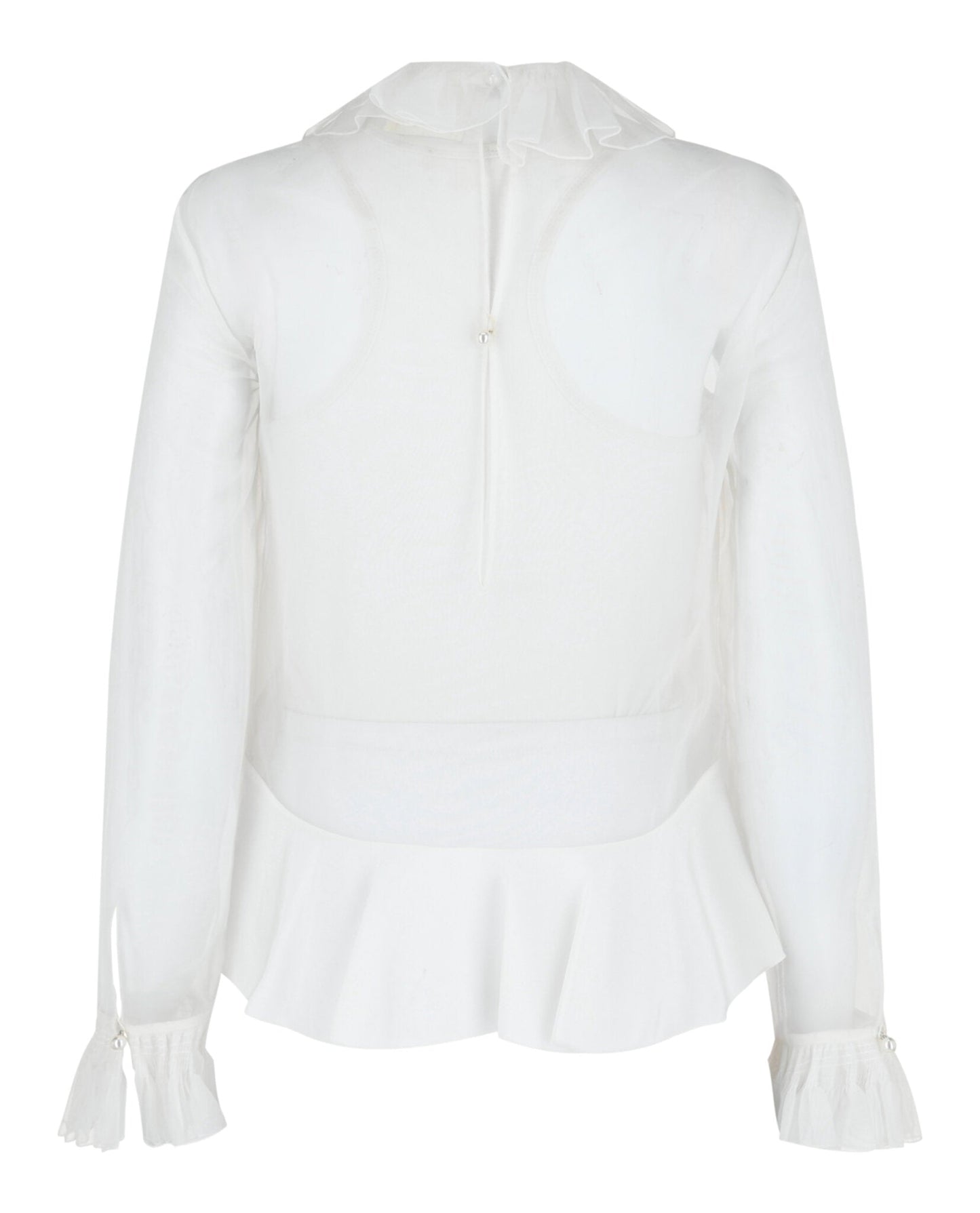 Givenchy Cropped Silk Blouse With Ruffles