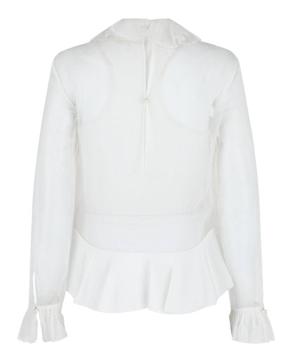 Givenchy Cropped Silk Blouse With Ruffles