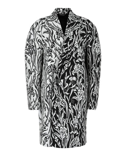 Givenchy Double-Breasted Floral Jacquard Coat