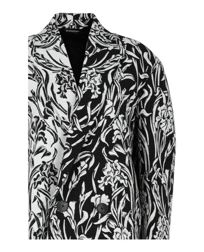 Givenchy Double-Breasted Floral Jacquard Coat