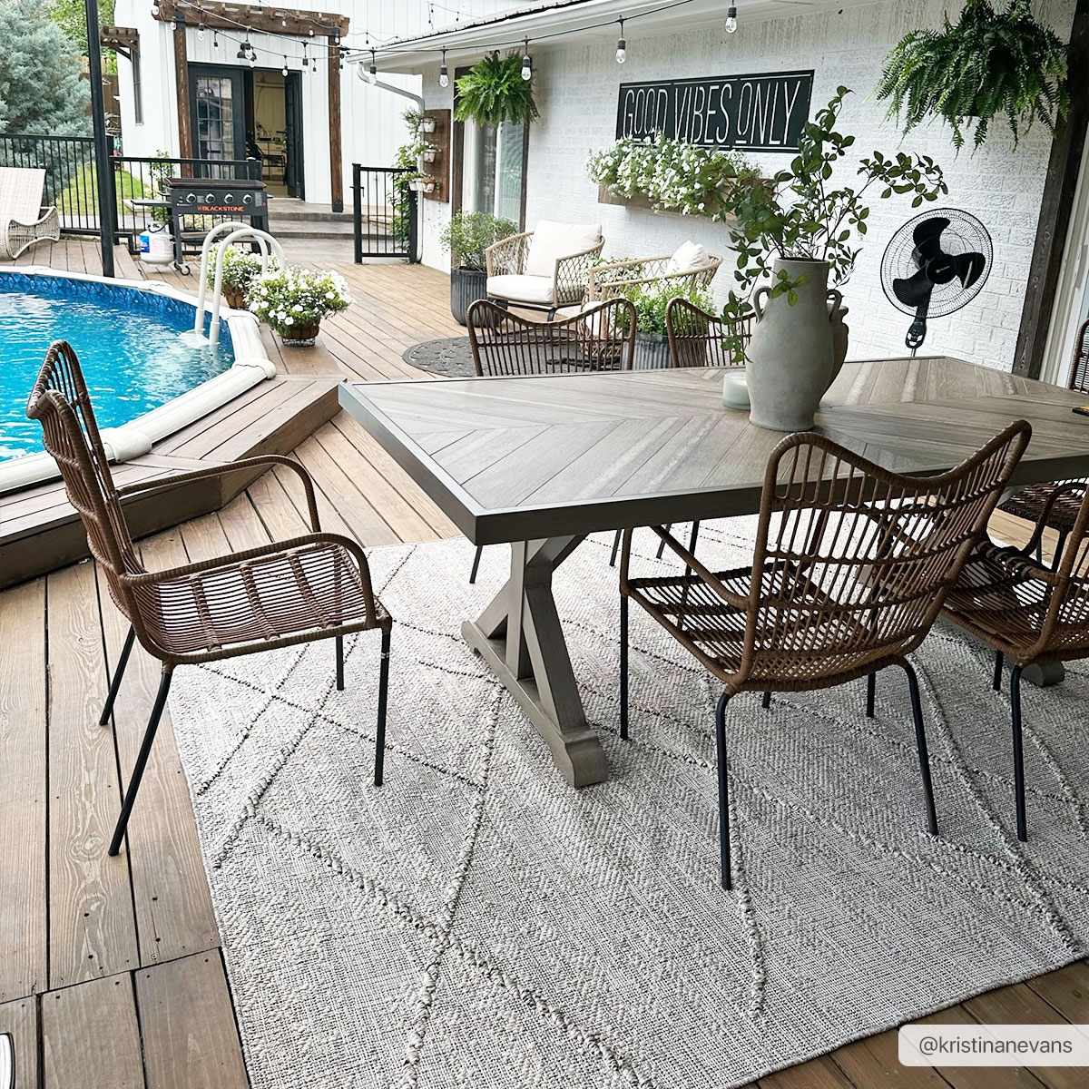 Baqer Bone & Tan Textured Performance Outdoor Rug - Clearance