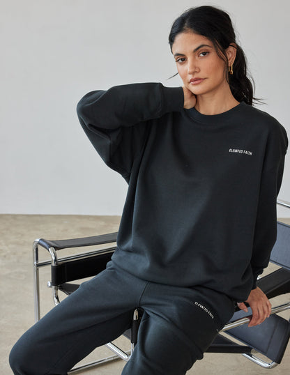Elevated Faith Basics Black Unisex Crewneck