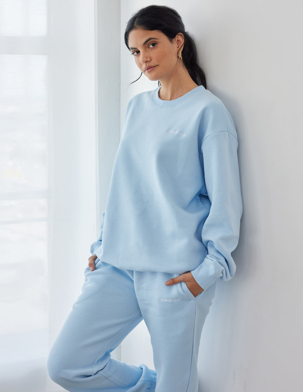 Elevated Faith Basics Dream Blue Unisex Crewneck