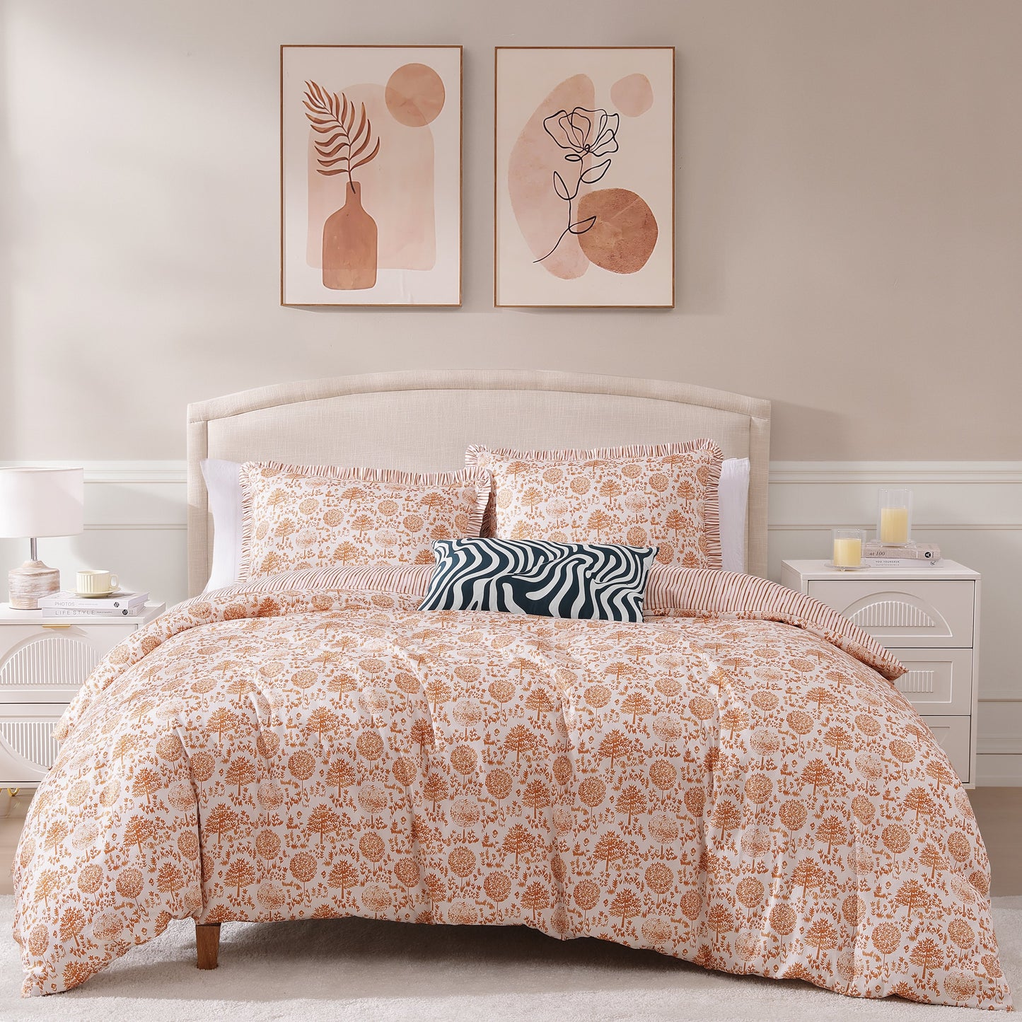 BebeTeen Clay Trees Reversible Comforter Set