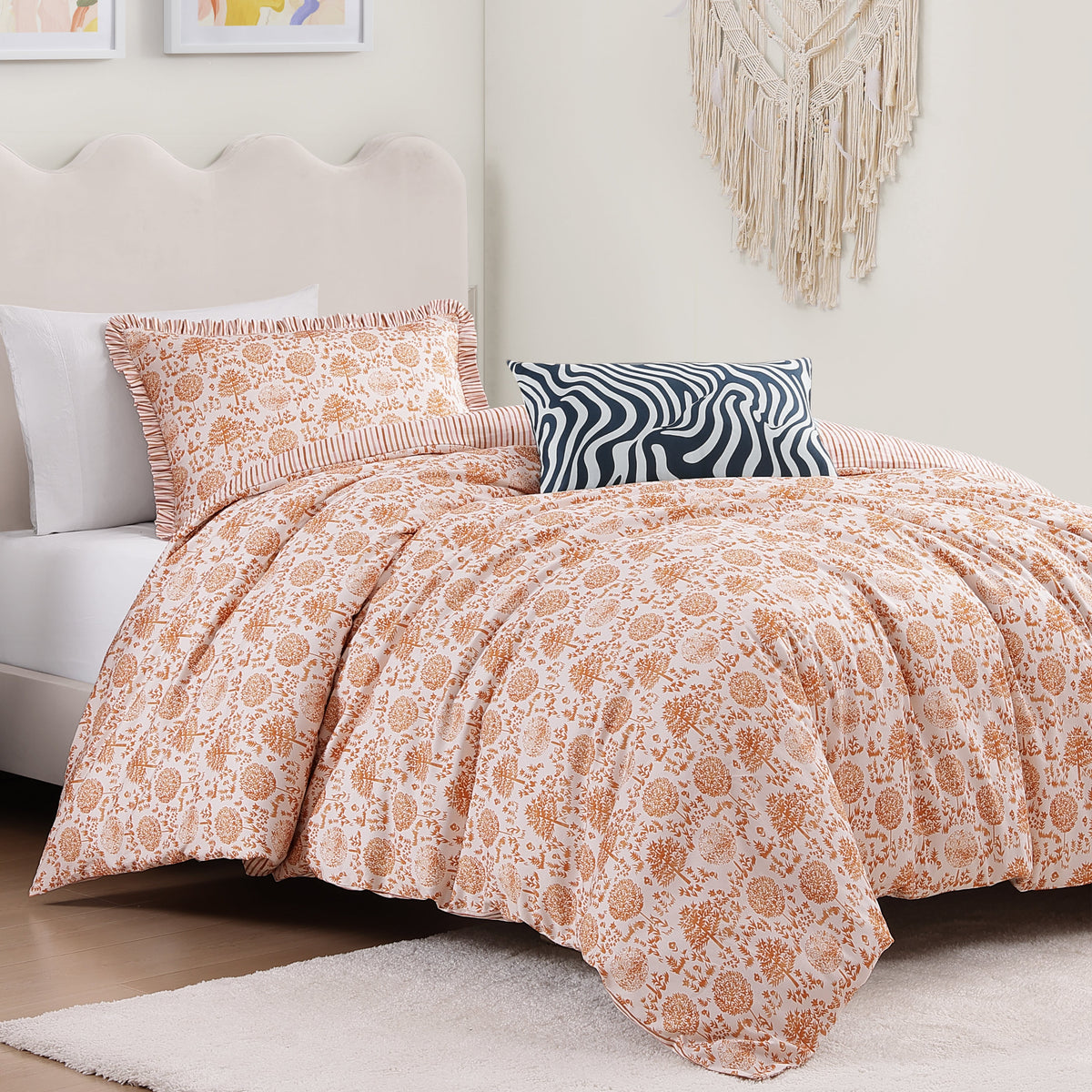 BebeTeen Clay Trees Reversible Comforter Set