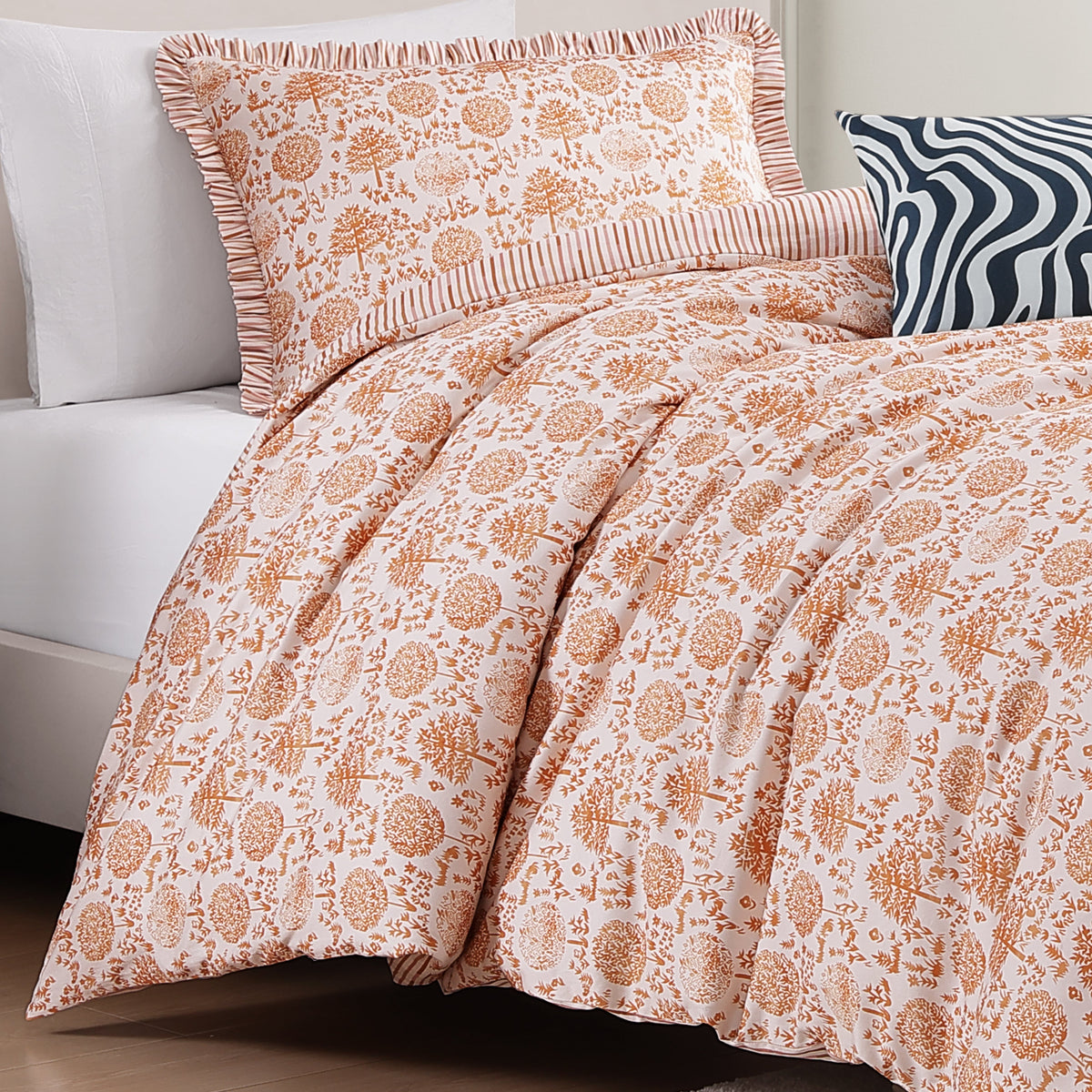 BebeTeen Clay Trees Reversible Comforter Set