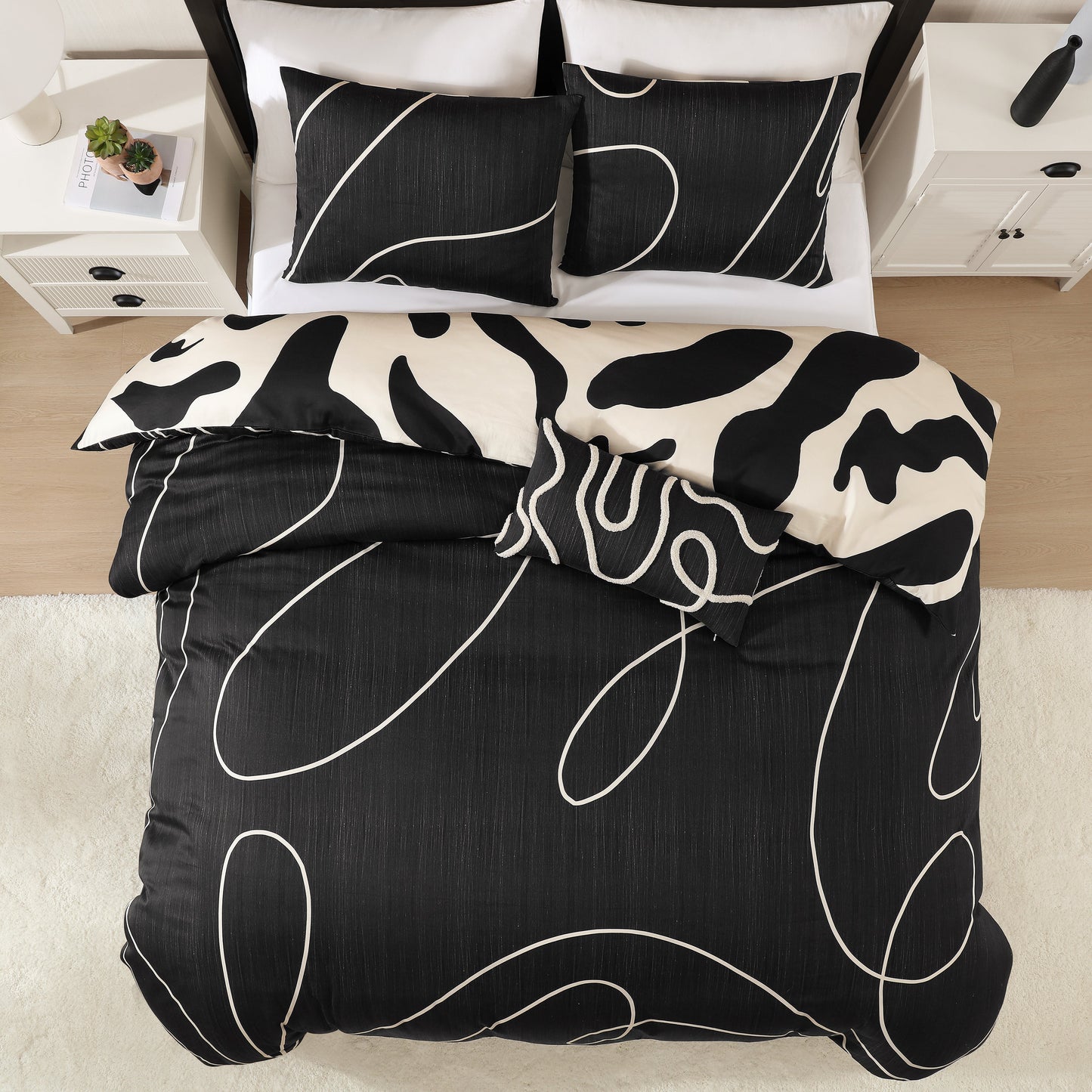 BebeTeen Ebony and Ivory Reversible Comforter Set