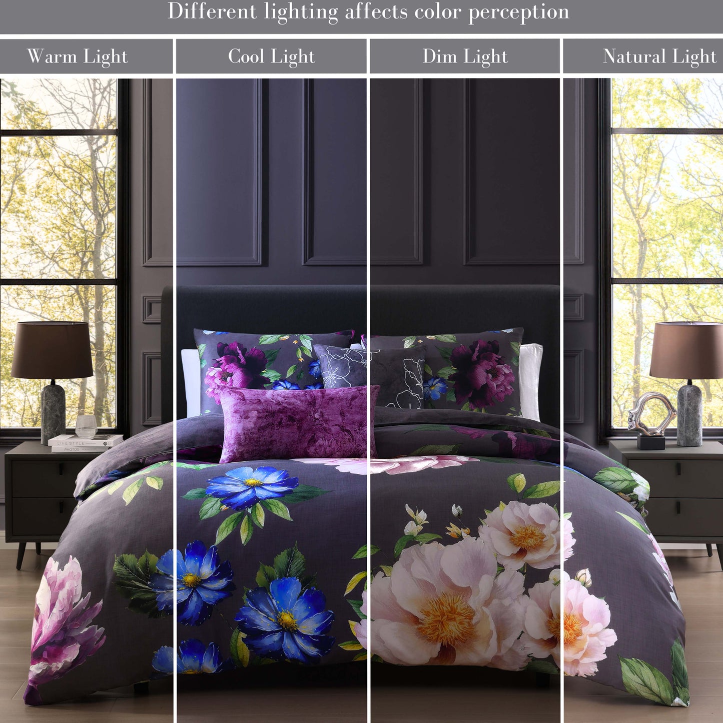 Bebejan Elegant Blossoms 5 Piece Reversible Comforter Set