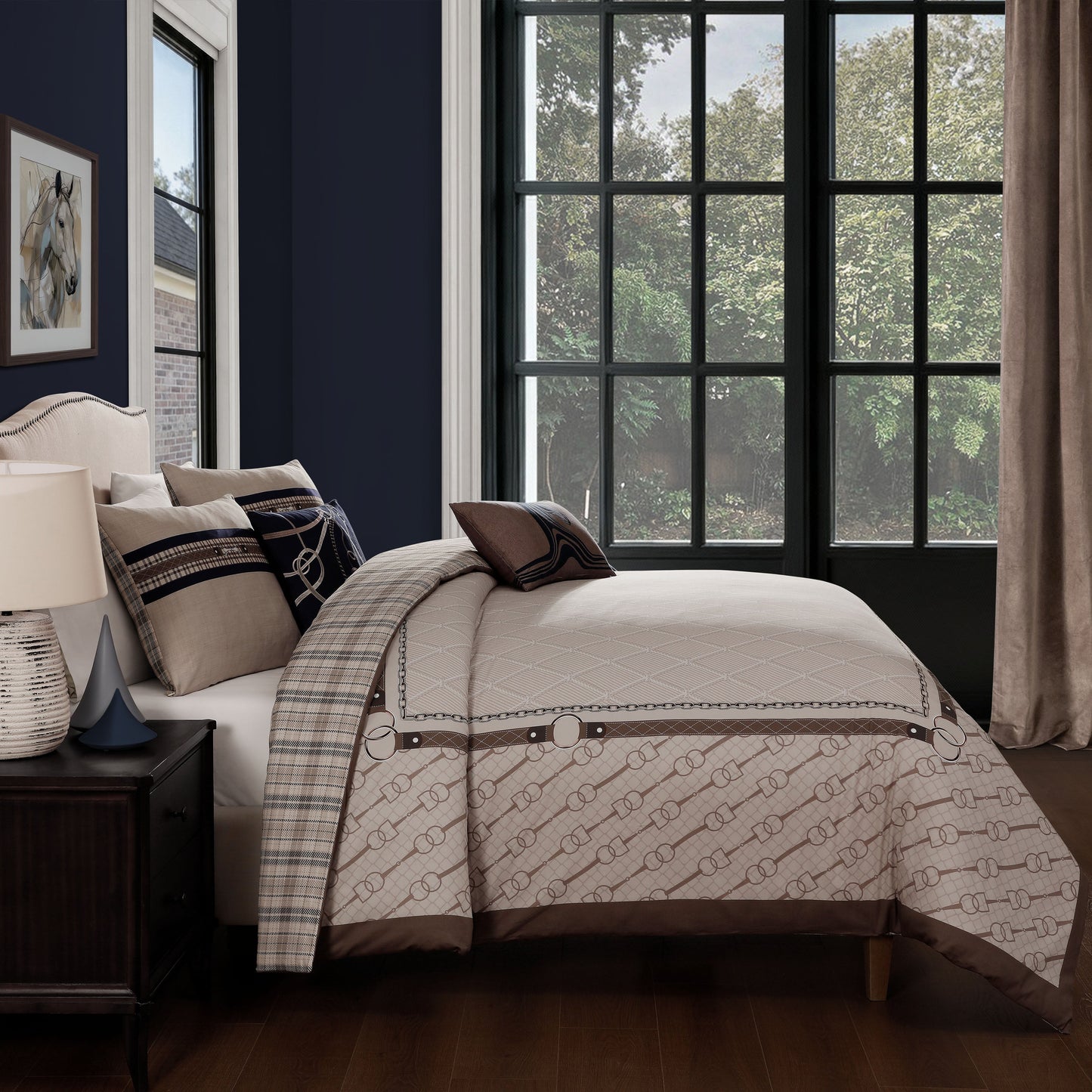 Bebejan Equestrian 5 Piece Reversible Comforter Set