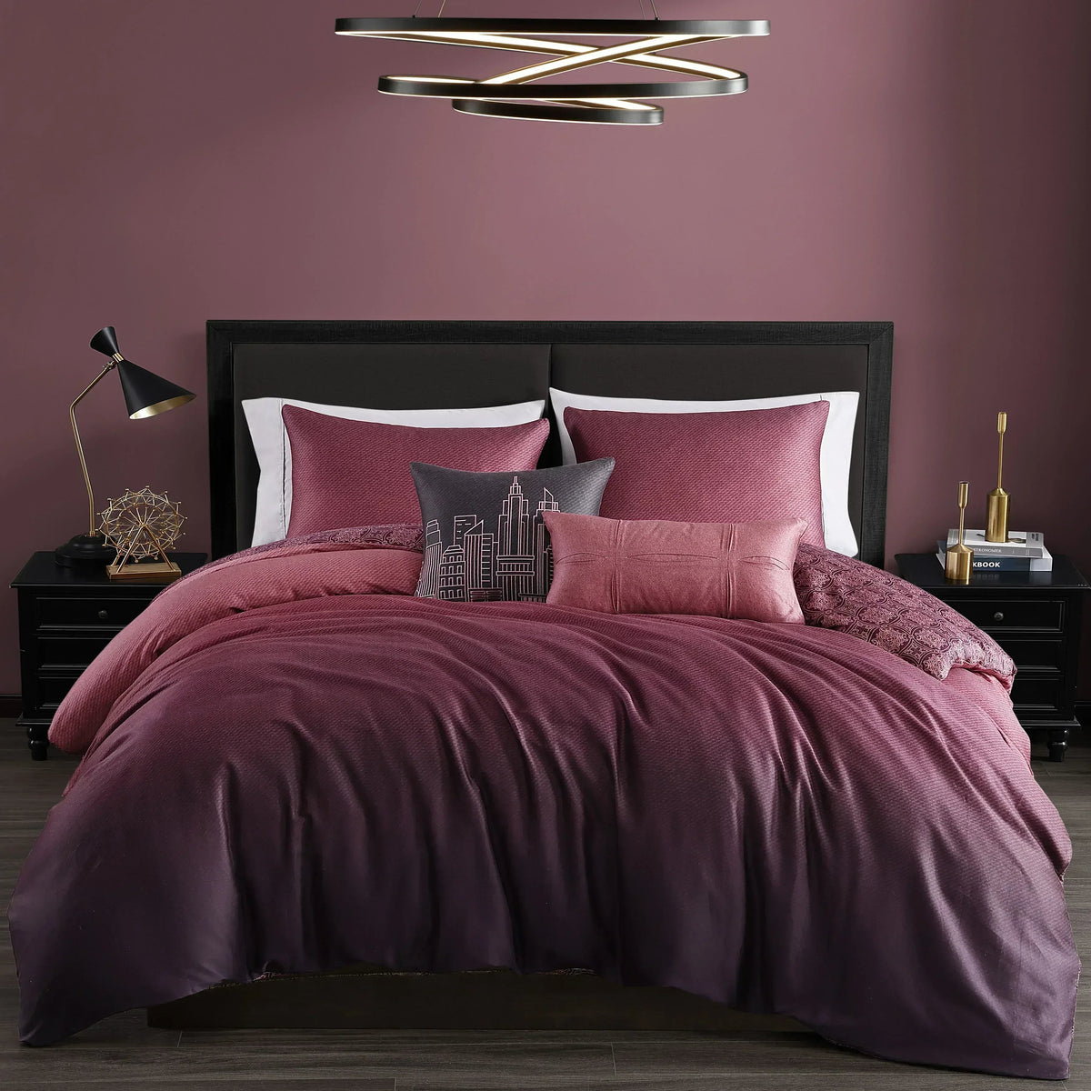 Bebejan Mauve Dreams 5 Piece Reversible Comforter Set