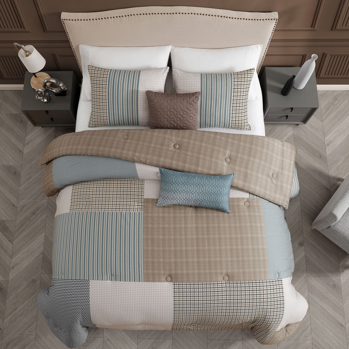 Bebejan Tranquil Patch 5 Piece Reversible Comforter Set