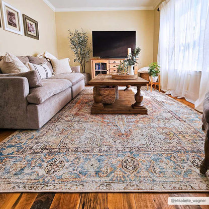 Beck Peach Washable Area Rug - Clearance