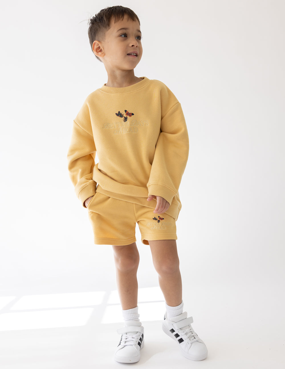 Elevated Faith Better Days Butterfly Kids Crewneck