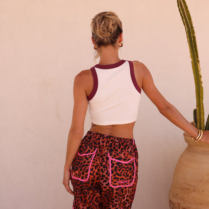 Kulani Kinis Bind Crop Tank Top - Wild West - FINAL SALE