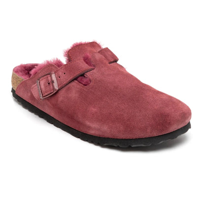 Birkenstock Boston Shearling Suede Leather Clogs