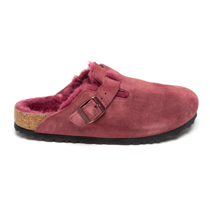Birkenstock Boston Shearling Suede Leather Clogs