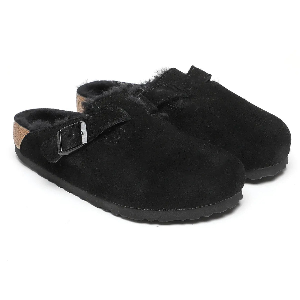 Birkenstock Boston Shearling Suede Leather Clogs