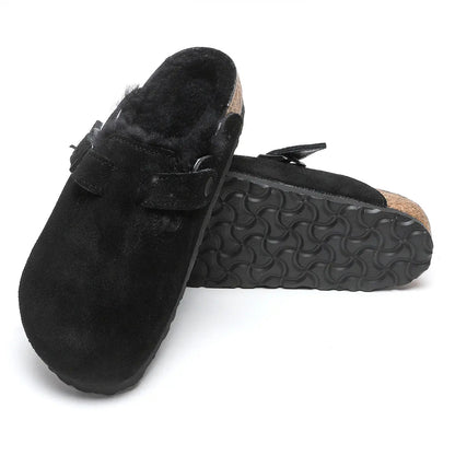 Birkenstock Boston Shearling Suede Leather Clogs
