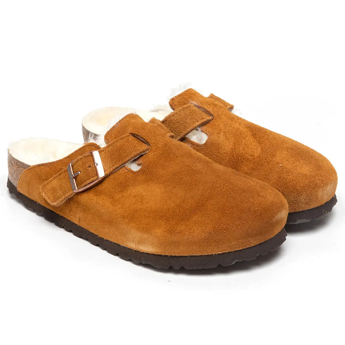 Birkenstock Boston Shearling Suede Leather Clogs