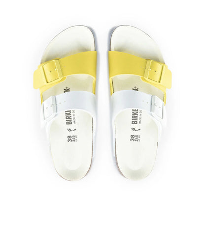 Birkenstock Arizona Split Birko-Flor White / Lime Sour Sandals