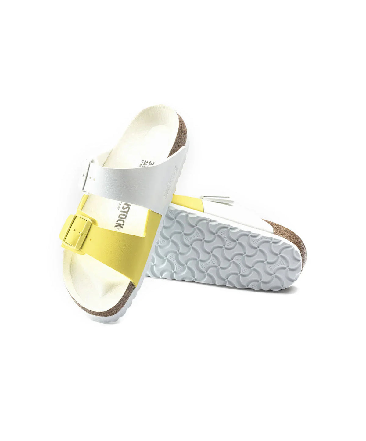Birkenstock Arizona Split Birko-Flor White / Lime Sour Sandals
