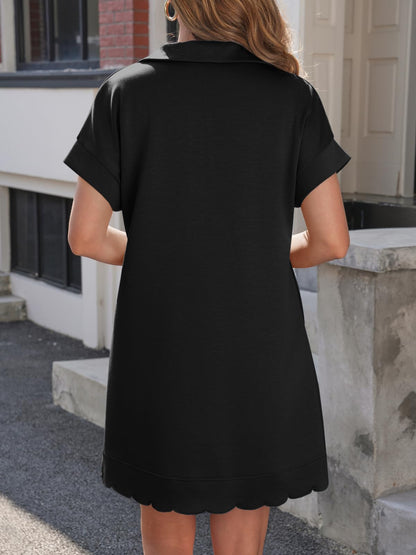 Women's Collared Pocket T-Shirt Dress