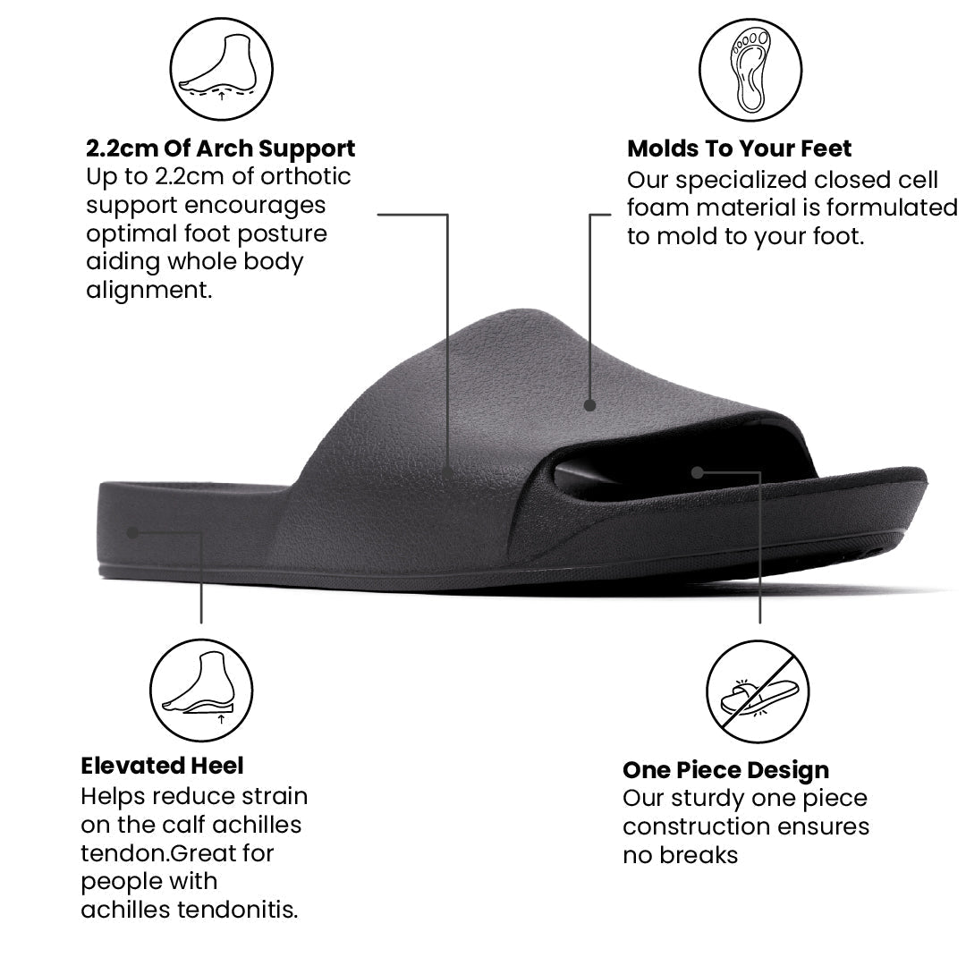Archies Arch Support Slides - Black