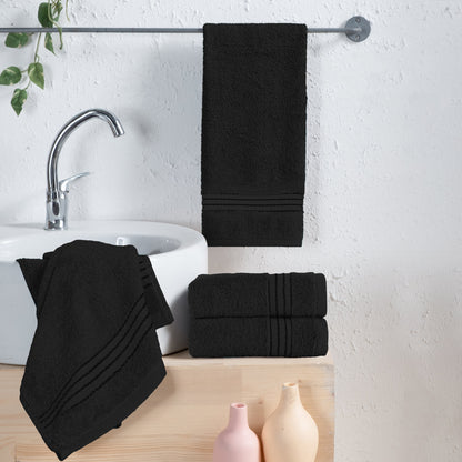 Elegant Comfort 4 Pack Premium Turkish Cotton Hand Towel Set, 16 x 28 inch